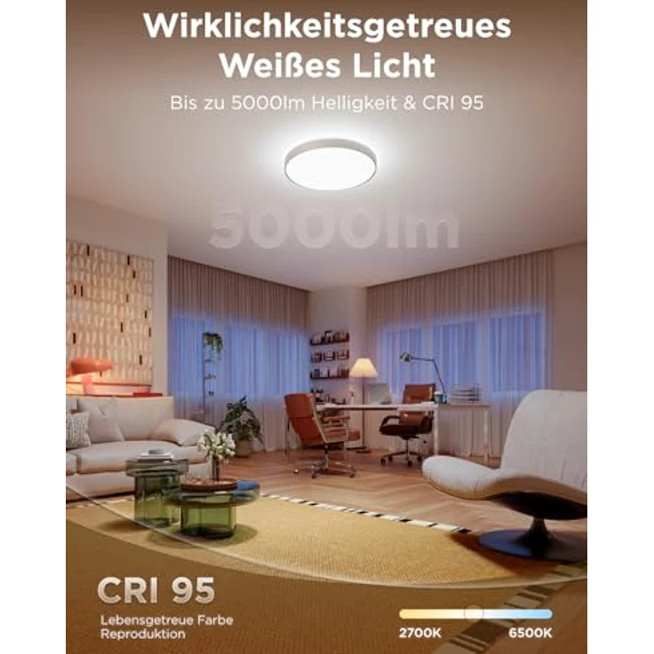Govee Deckenlampe Ultra RGBWWIC, 616 LED-Pixel, 5000 lm, 2700K-6500K, KI-Lichtszenen, Matter, Smart Home – Bild 6