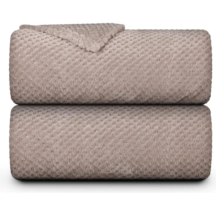 Kuscheldecke "Popcorn" Cashmere Soft-Touch Sandgrau 150x200 cm