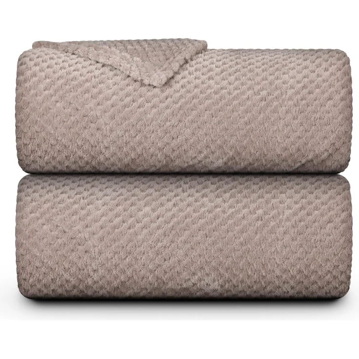 Kuscheldecke "Popcorn" Cashmere Soft-Touch Sandgrau 150x200 cm – Bild 1