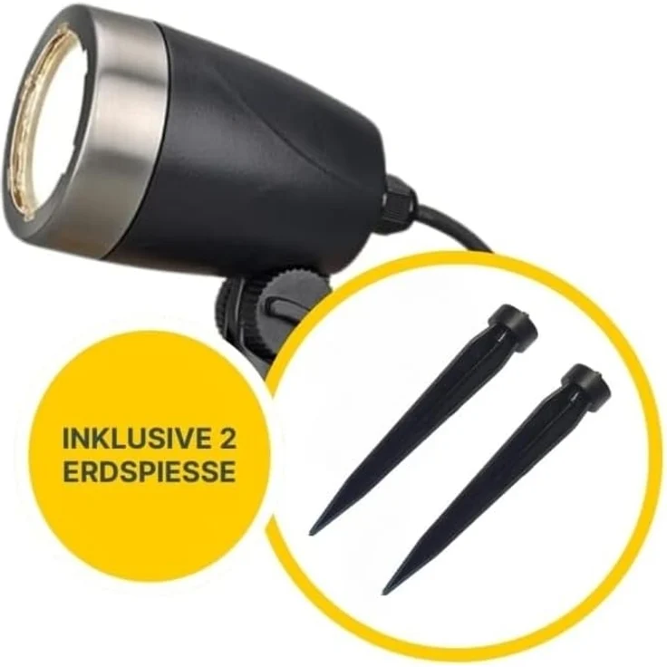 MeLiTec 2er Set LED Gartenstrahler GL11-1 Edelstahl anthrazit – Bild 5