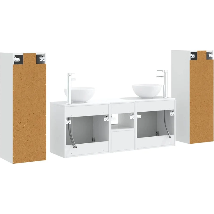 vidaXL Badezimmerschrank-Set 5 stk. Hochglanz Weiß 129 x 35 x 80 cm 3405987 – Bild 7
