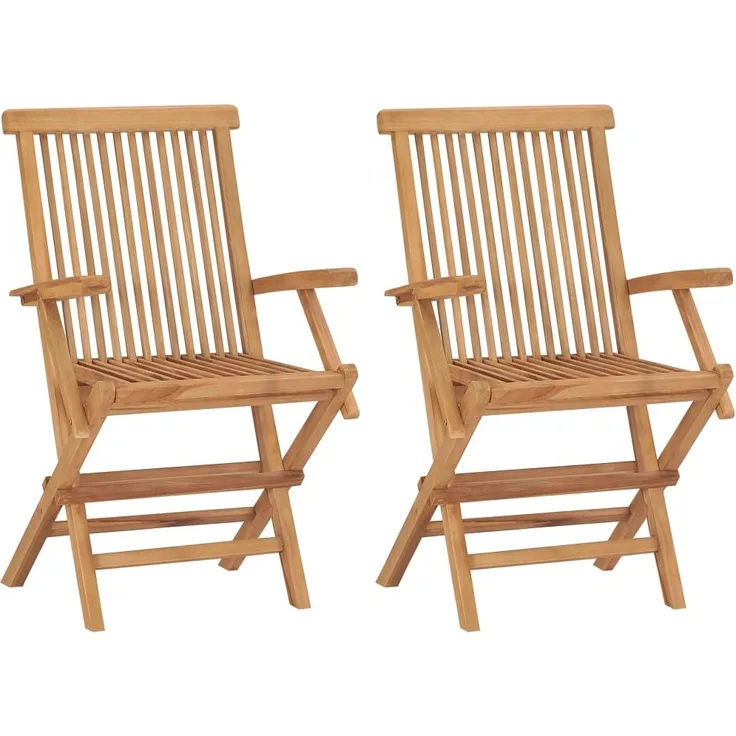 vidaXL Gartenstühle 2 Stk. Klappbar Massivholz Teak 41999