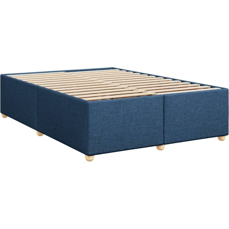 vidaXL Boxspringbett mit Matratze Blau 140x190 cm Stoff 3288974 – Bild 9