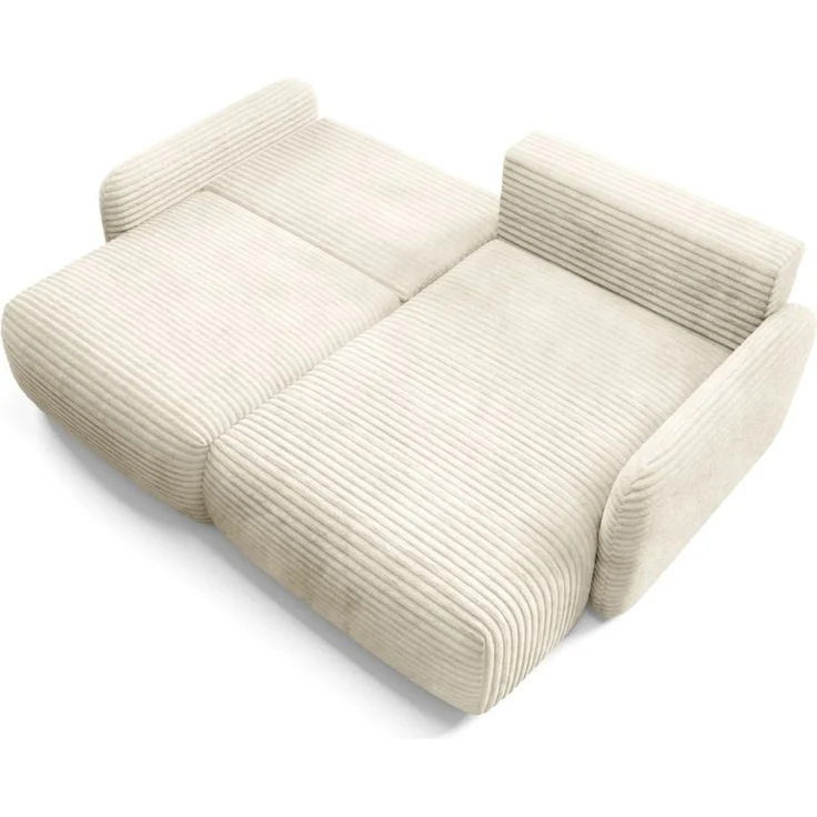 Ecksofa Schlafsofa Sofa SIMONE in Stoff Ambience Creme Ottomane Rechts – Bild 5