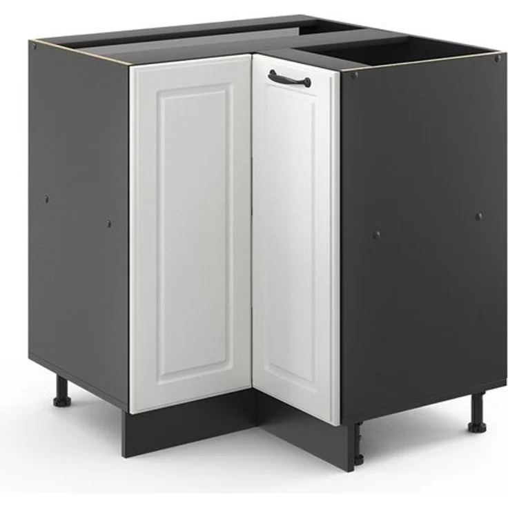 Eckunterschrank R-Line Weiß Landhaus 75.6 cm ohne Arbeitsplatte Vicco – Bild 4
