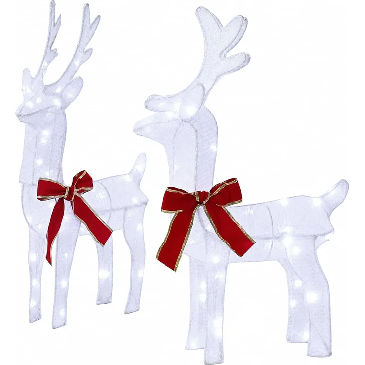 vidaXL Weihnachtsrentier 4 stk. 160 LEDs Kaltweiß 3469673 – Bild 5