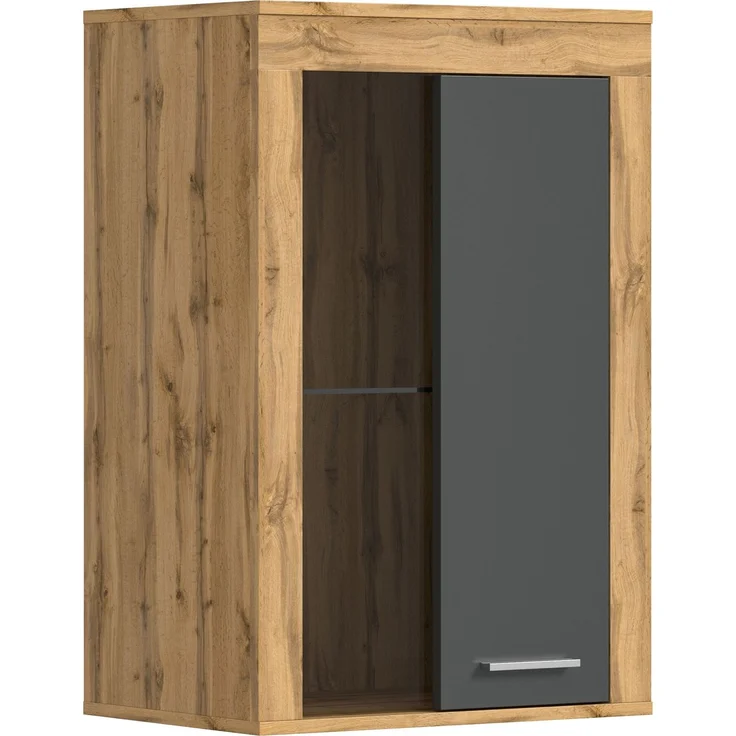 xonox. home Wohnen Jam X8BN1T40 Vitrine Glasvitrine Dekoschrank Glas-Kommode in Wotan Eiche Melamin/grau Nachbildung, ca. B/H/T: 600 x 86 x 35 cm – Bild 2