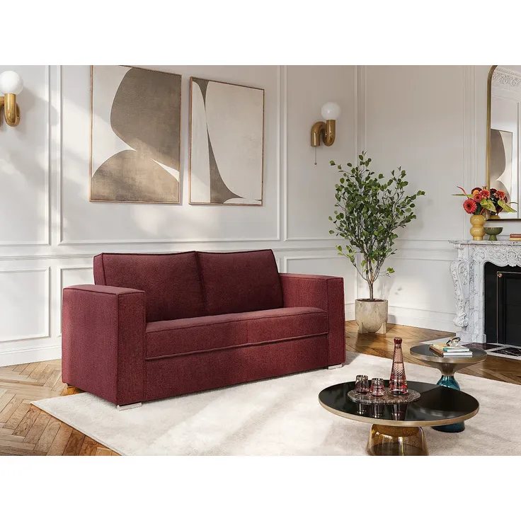 Vente-unique - LORETO Sofa Stoff Rot - B 223 cm95 cm x H 90 cm x L 215 cm