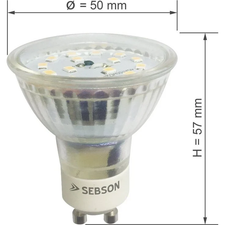 SEBSON LED-Leuchtmittel GU10 LED Lampe 5W dimmbar 350lm 3000K 230V Leuchtmittel - 4er Pack, GU10, 4 St, Warmweiß, Einbaustrahler 230V, Dimmbar – Bild 3