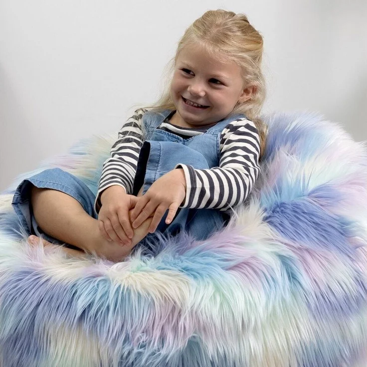 icon Sitzsack Sitzsack Flauschig aus Kunstfell für Kinder, 65x45x65cm, Made in Germany, für Kinderzimmer – Bild 2