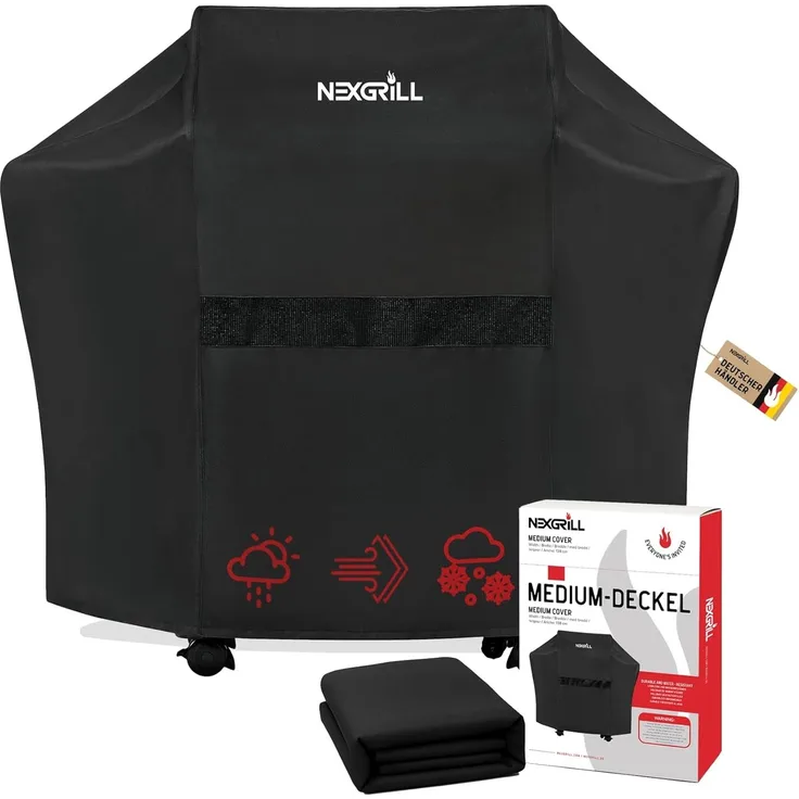nexgrill Grillabdeckhaube Universal Grillabdeckung 178cm, 165cm, 150cm, Schutzhülle für Grill, schwarz, Grillabdeckung wetterfest