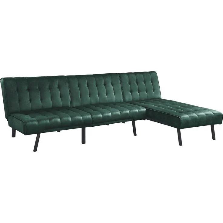 Atlantic Home Collection Pierre Chaiselongue, Polyester, Samtvelours Grün, Relaxliege – Bild 5