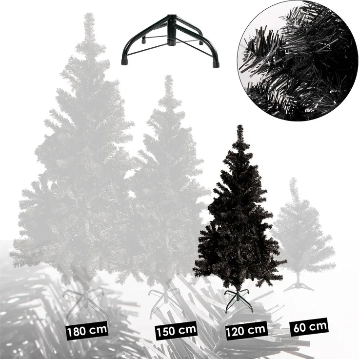 Künstlicher Weihnachtsbaum inkl. Ständer Tannenbaum Christbaum schwarz 120cm
