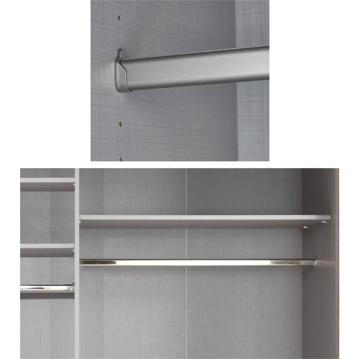 Schwebetürenschrank Kleiderschrank 300 cm Vollausstattung Spiegel Glasfront Weiß – Bild 5
