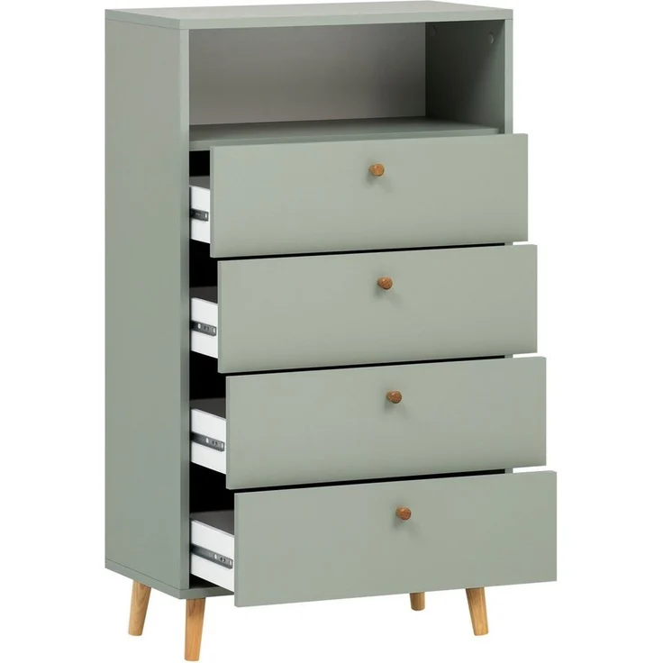 Schildmeyer Kommode Bjarne, Breite 60 cm, 4 Schubladen, Griffe und Möbelfüße aus Massivholz – Bild 2