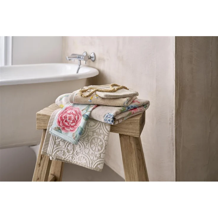 PIP Studio Handtuch Secret Garden Khaki 55x100 cm Blumenranke Blüten – Bild 3