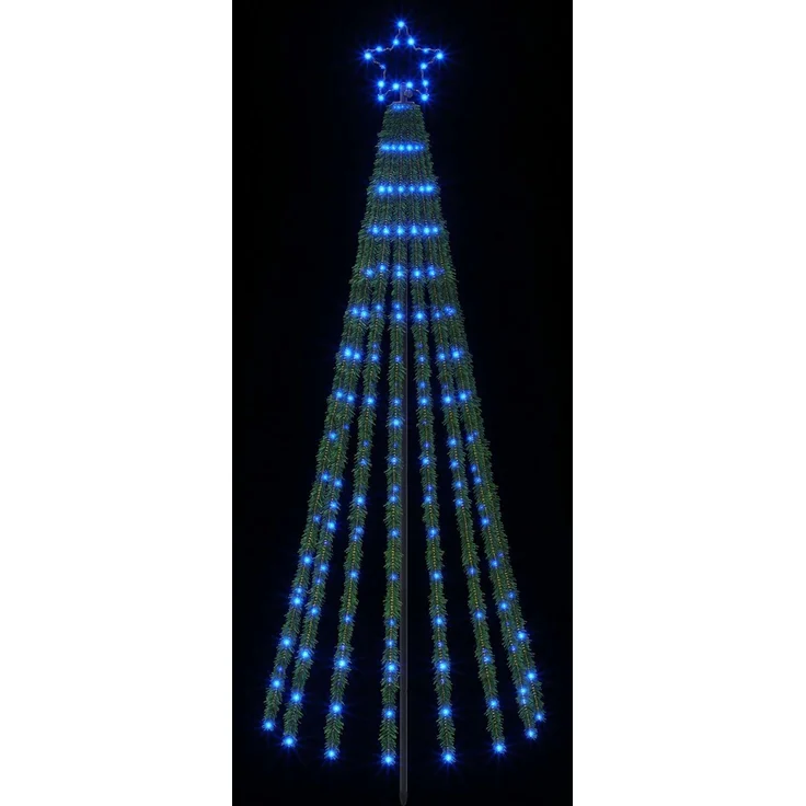 vidaXL LED-Weihnachtsbaum EKENAS 180 cm 255 LEDs Blau Stahl Schwarz 42050826 – Bild 3
