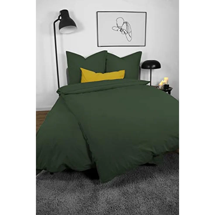 Bettwäsche Lissabon, Renforcé (Bio-Baumwolle), 2 teilig, unifarben, stonewashed und in vielen Farben – Bild 3