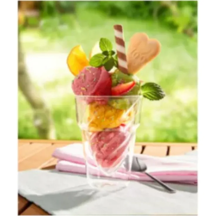 Genialo Doppelwandiger Glas Eisbecher 250 ml hitzeisolierend