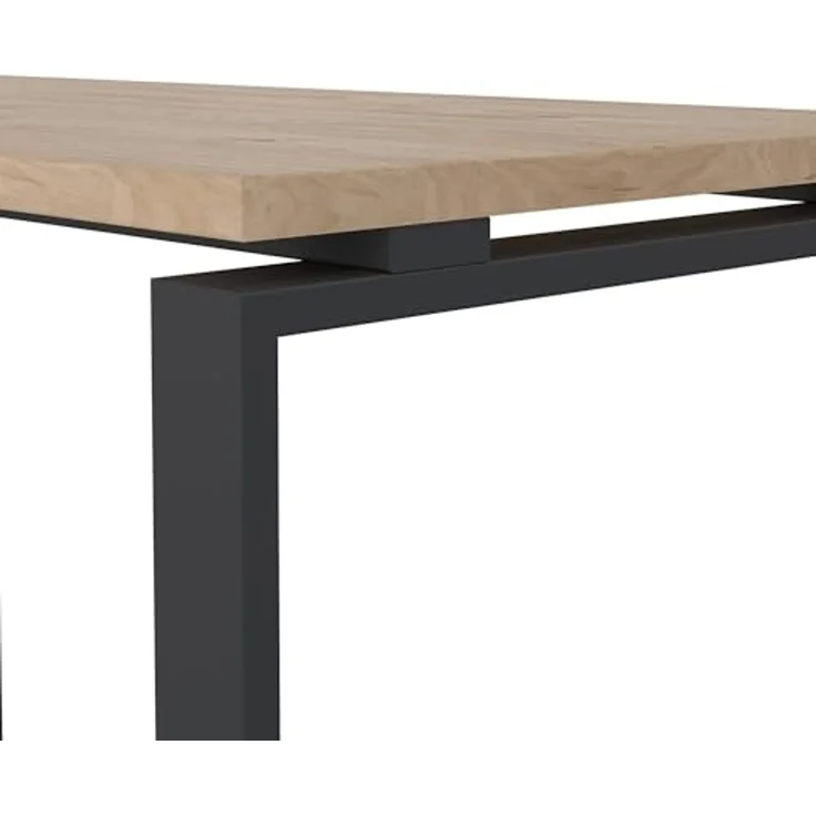 Dmora - Schreibtisch Noemie, Mehrzweckschreibtisch, Bürotisch für PC, Eckschreibtisch, 150x100 h76 cm, Eiche und Grau – Bild 5