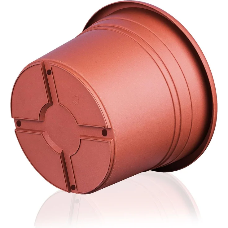 BigDean 3x Blumentopf Ø 35 cm Farbe Terrakotta Kunststoff Pflanztopf Containertopf Übertopf Pflanzkübel rund 35 x 25 cm – Bild 3