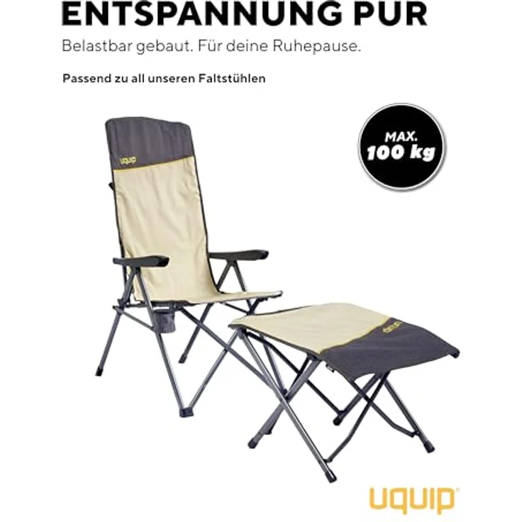 Uquip Fußablage Finley Fußbank Camping Stuhl Klappstuhl Fuß Stütze Hocker Stahl Boulder – Bild 4