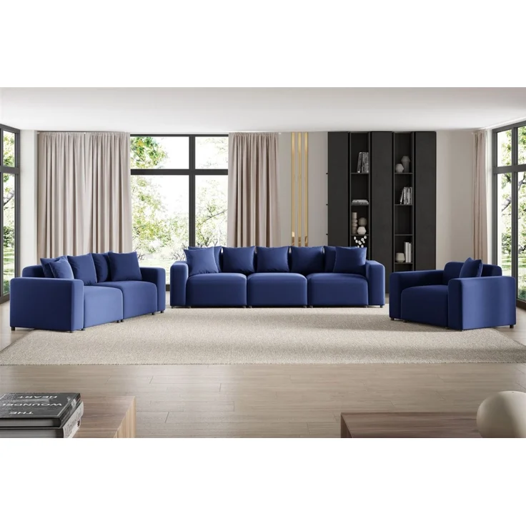 Sessel Designersessel MEGAN in Stoff Salvador Dunkelblau – Bild 2