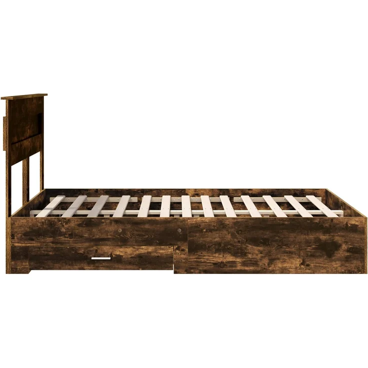 vidaXL Bettrahmen Geräucherte Eiche 140 x 190 cm Holzwerkstoff 3409983 – Bild 8