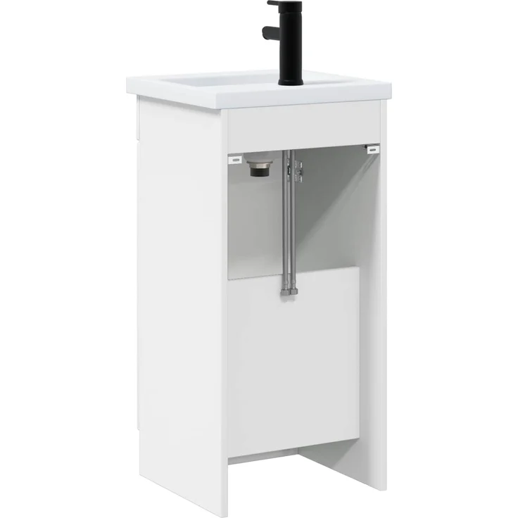 vidaXL Badezimmerschrank mit Waschbecken Weiß 42 x 40 x 84,5 cm 890054 – Bild 5
