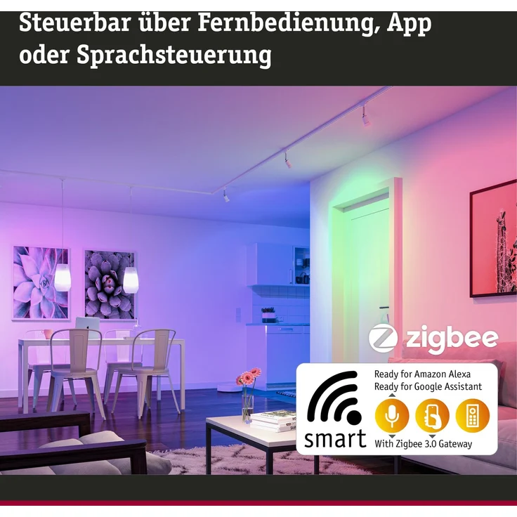 Standard 230V Smart Home Zigbee 3.0 LED Birne E27 806lm 9W RGBW+ dimmbar Matt – Bild 4
