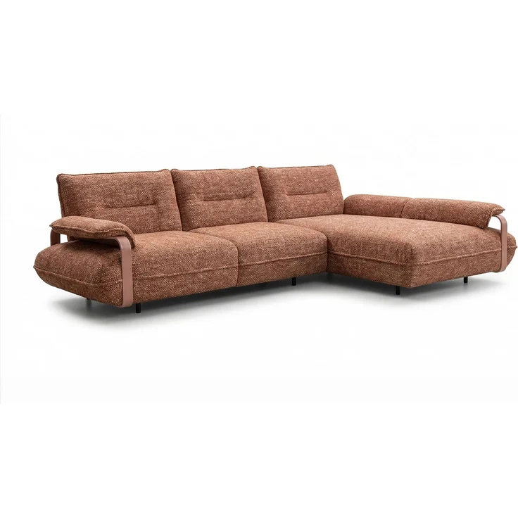 KAWOLA Ecksofa ANISSA Stoff rostbraun manuelle Rückenverstellung Longchair rechts 84 x 185 x 297 cm – Bild 3