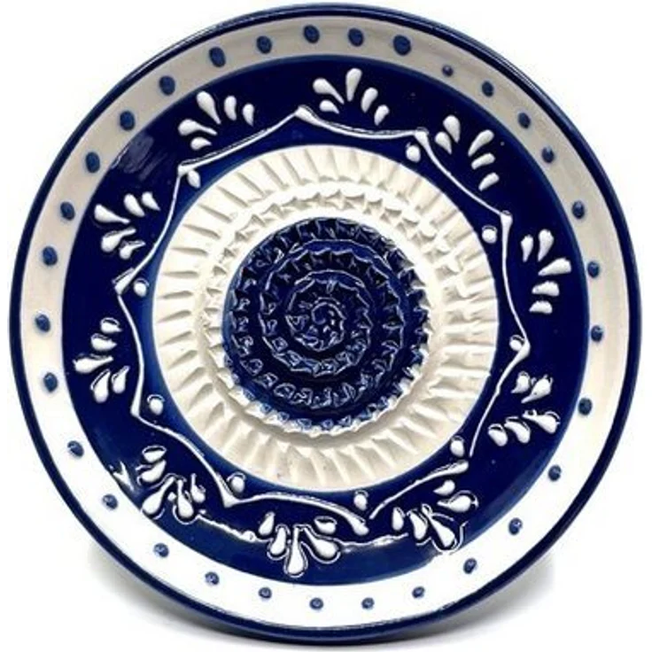 Kaladia Multireibe Reibeteller in blau und weiß, Keramik, handbemalte Küchenreibe - Made in Spain – Bild 1