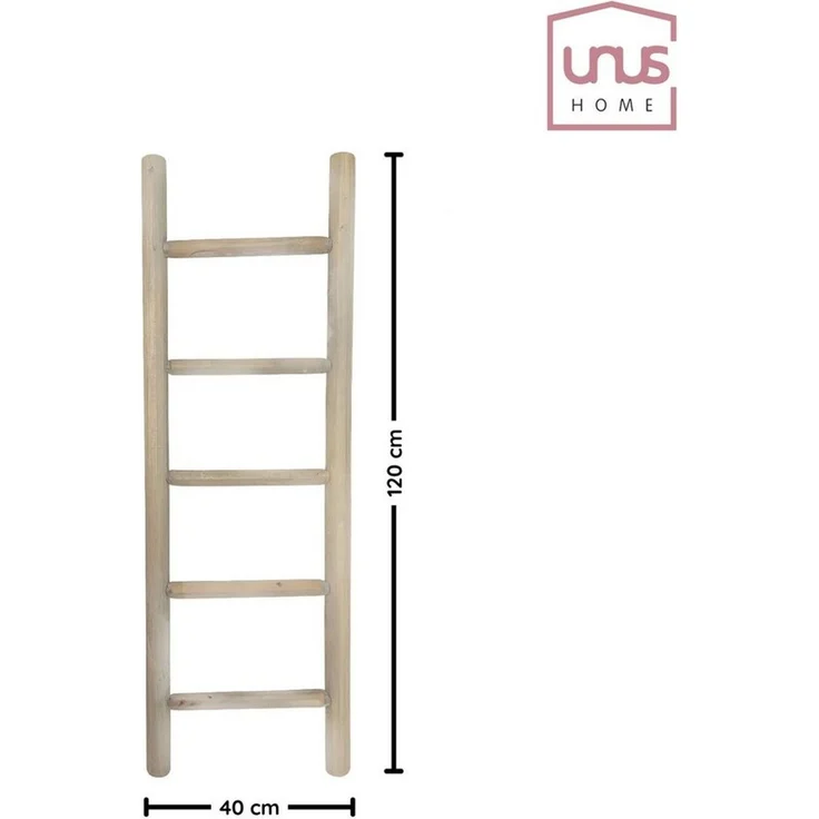 UNUS HOME Regalleiter Deko-Holzleiter (150cm, white washed), Dekoleiter, Gartendeko, Pflanzenhalter, Handtuchleiter, Holzleiter – Bild 3