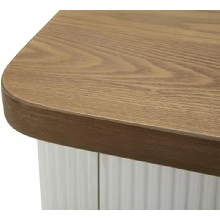 Dmora Nachttisch Bianzano 48 x 40 x 62 cm Weiß 2 Böden, 1 Schublade – Bild 5