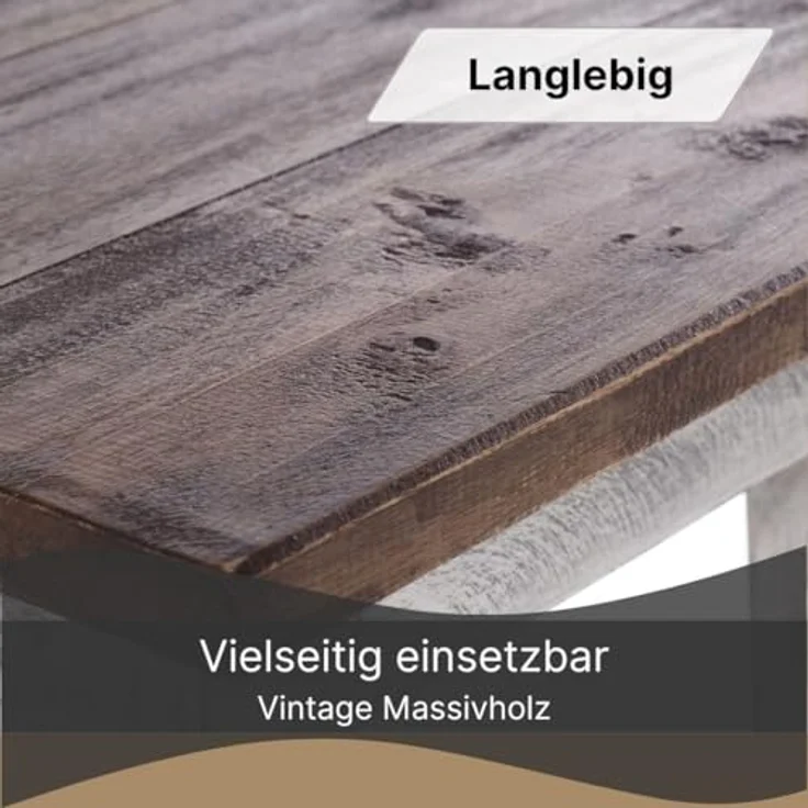 DESIGN DELIGHTS Hocker Sitzhocker MADERO, 48x30cm(HxB) Altholz Holzhocker, massivholz Hocker – Bild 7