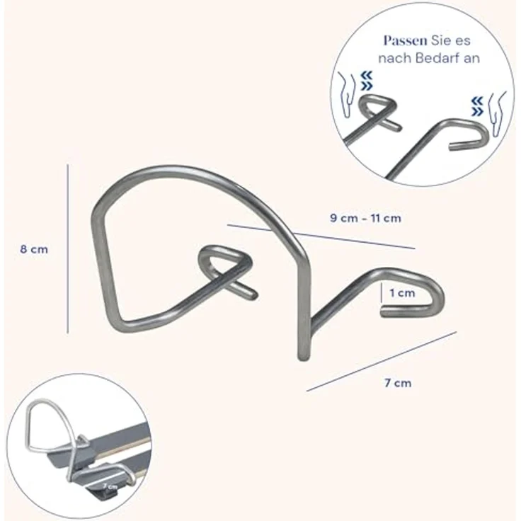 Geriafy - Set aus 4 Matratzen-Haltebügeln | Seitenstopper für Matratzen | Kompatibel mit Lattenrosten von 9 bis 11 cm Breite – Bild 4