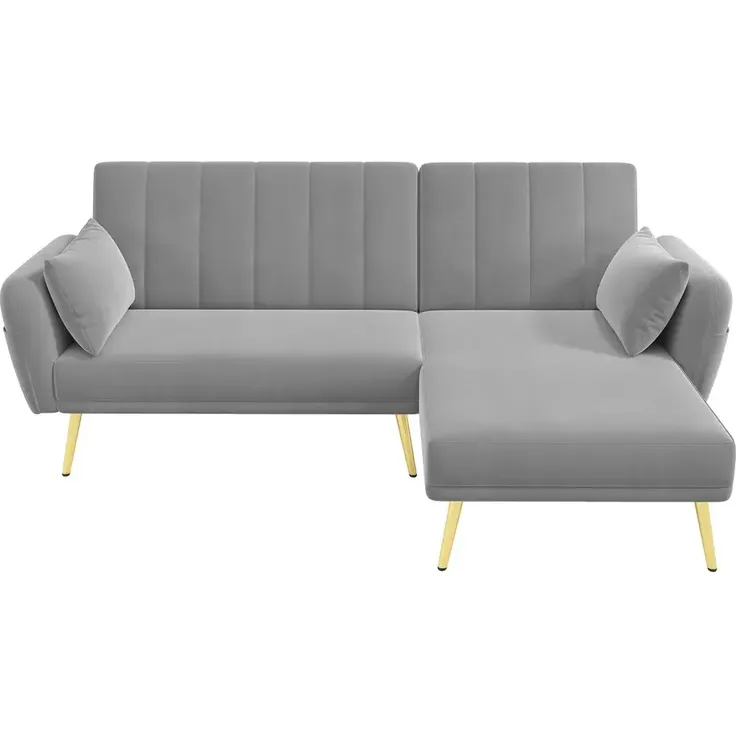 Ecksofa mit Relaxfunktion, L-Form, Schlafsofa mit Verstellbarer Rückenlehne, Polstersofa, Loungesofa, Samtbezug