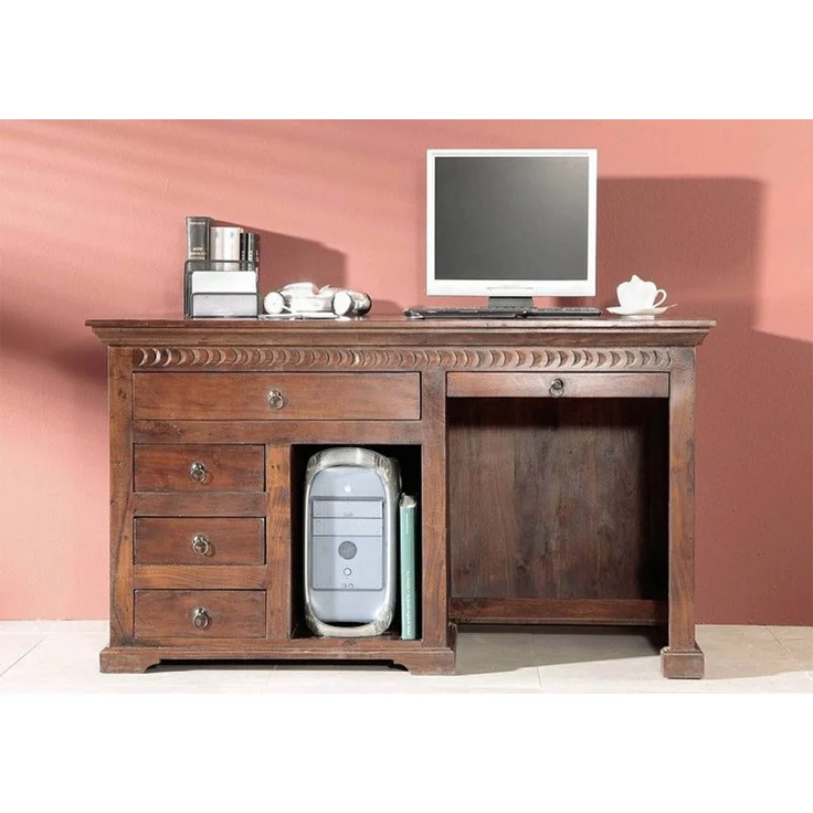 Schreibtisch Akazie 140x64x80 nougat lackiert OXFORD #511 – Bild 5