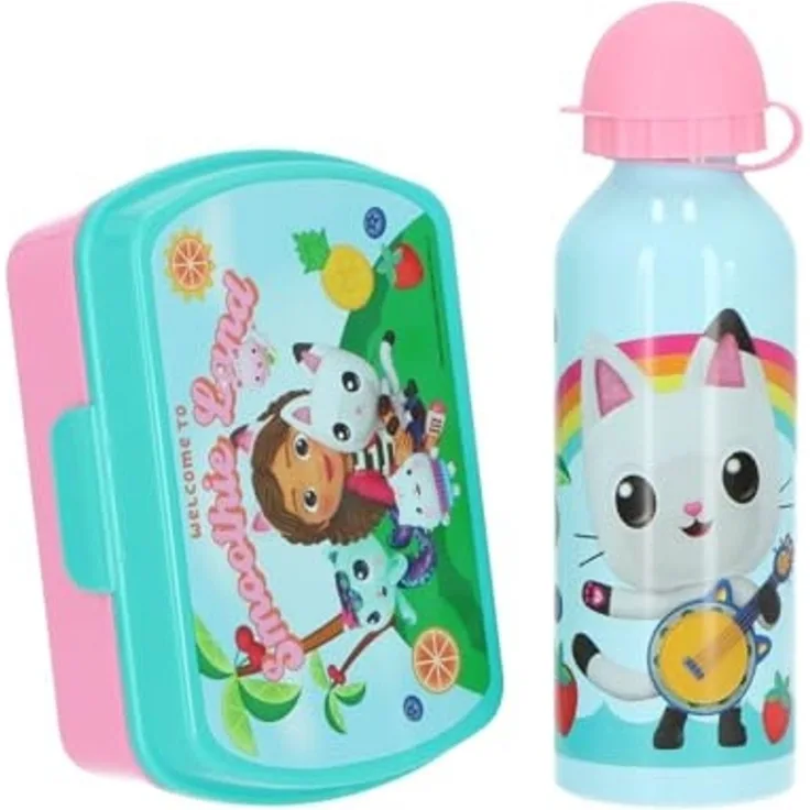 Gabby's Dollhouse Lunchbox Set – Brotdose und Trinkflasche für Kinder