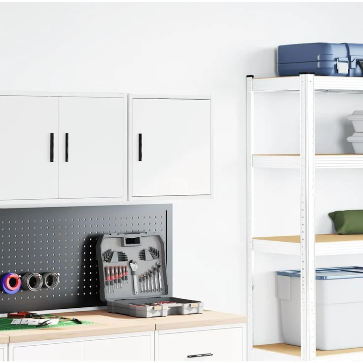 vidaXL Garagen-Wandschrank, Holzwerkstoff Weiß, 40 x 30 x 41 cm – Bild 3