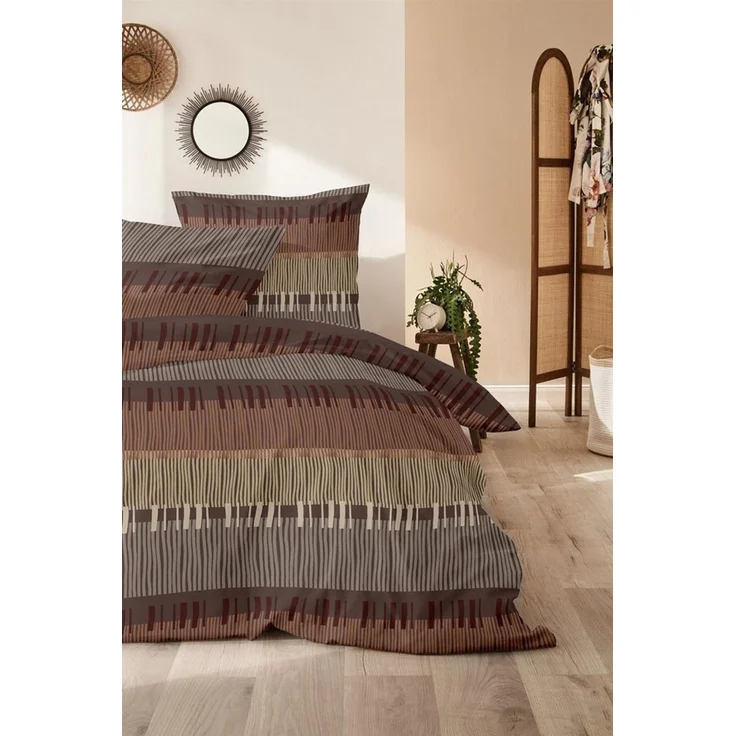 Carpe Sonno Bettwäsche Biber Warme Bettwäsche Winter Flanell Boho Baumwolle 135 x 200, Biber, 2 teilig, Kuschelige Biberbettwäsche - Feinbiber - Reißverschluss - 135x200 cm – Bild 2