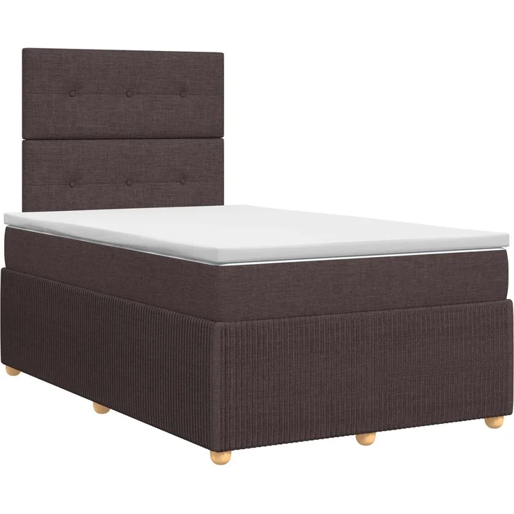 vidaXL Boxspringbett mit Matratze Dunkelbraun 120 x 200 cm Stoff 3454371 – Bild 2