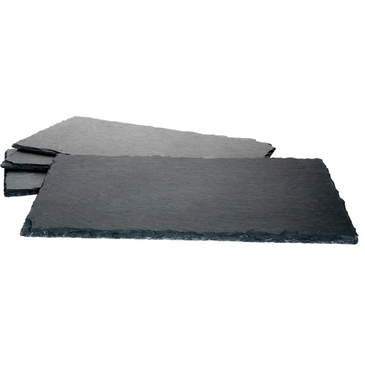 4x Schieferplatten 17x34 cm Tisch-Set Untersetzer Servierplatte Naturschiefer