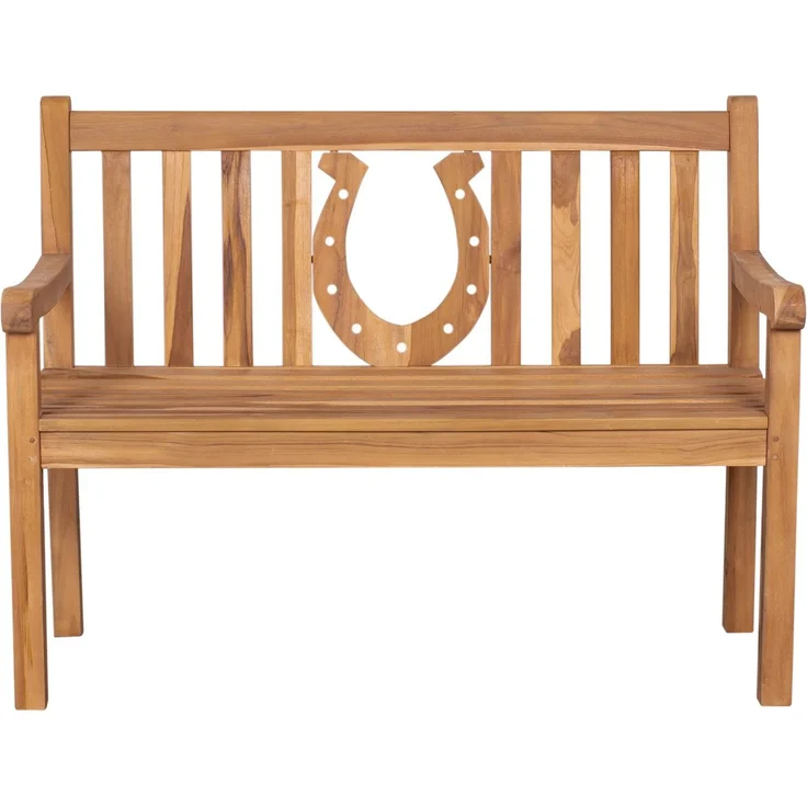 Teakholz Gartenbank Hufeisen 120 cm – Bild 2