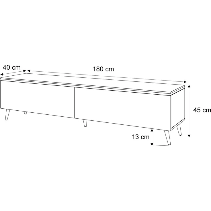 Lookway Lowboard AURORA Kaschmir Hängende TV-Schrank oder auf Beinen 180 cm – Bild 8