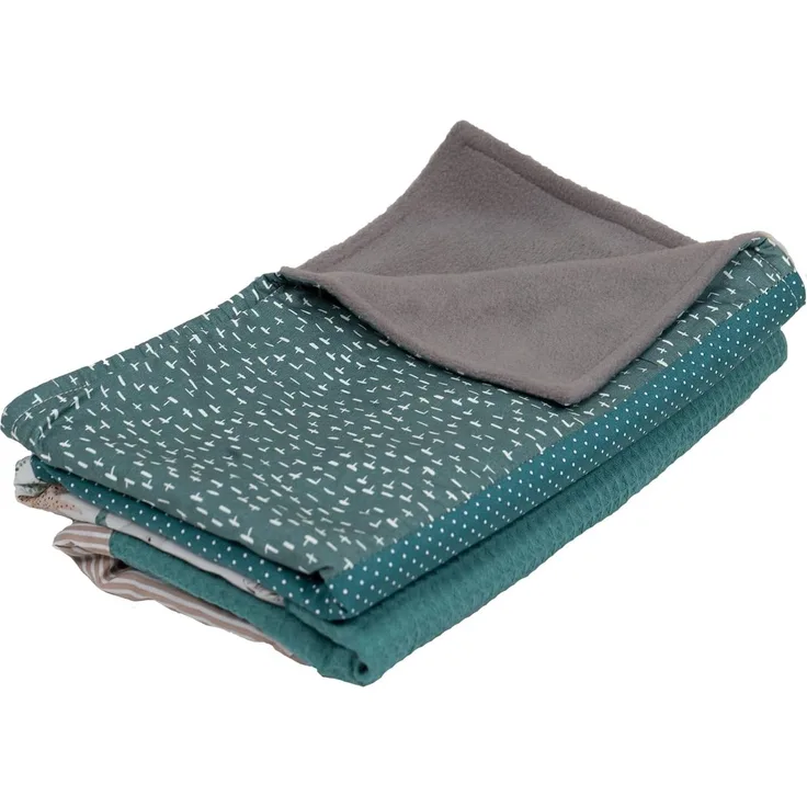 ULLENBOOM ® Babydecke 70x100 cm, Madagaskar (Made in EU) - Aus Baumwolle & flauschigem Fleece (OEKO-TEX Standard), Baby Decke Neugeborenen, ideal als Kinderwagendecke oder Kuscheldecke