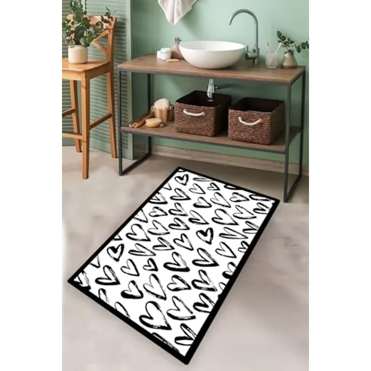 Mijolnir 'Small Heart' Badematte, Mehrfarbig, 70 x 120 cm
