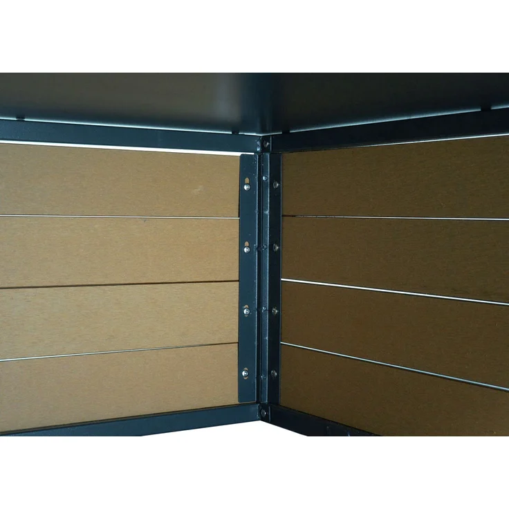 XL Mähroboter-Garage mit Pflanzkasten HWC-L45, Dach Unterstand für Rasenmäher, WPC Metall 47x70x94cm ~ Eiche-Optik – Bild 5
