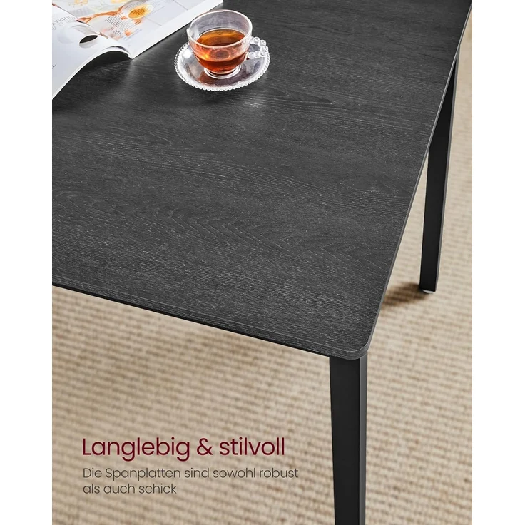 Vasagle Esstisch, Küchentisch-Set, 110 x 70 x 75 cm, mit 2 Bänken je 97 x 30 x 50 cm, Metallgestell, für Küche, Wohnzimmer, Esszimmer, Industrie-Design, von Songmics KDT070 – Bild 6