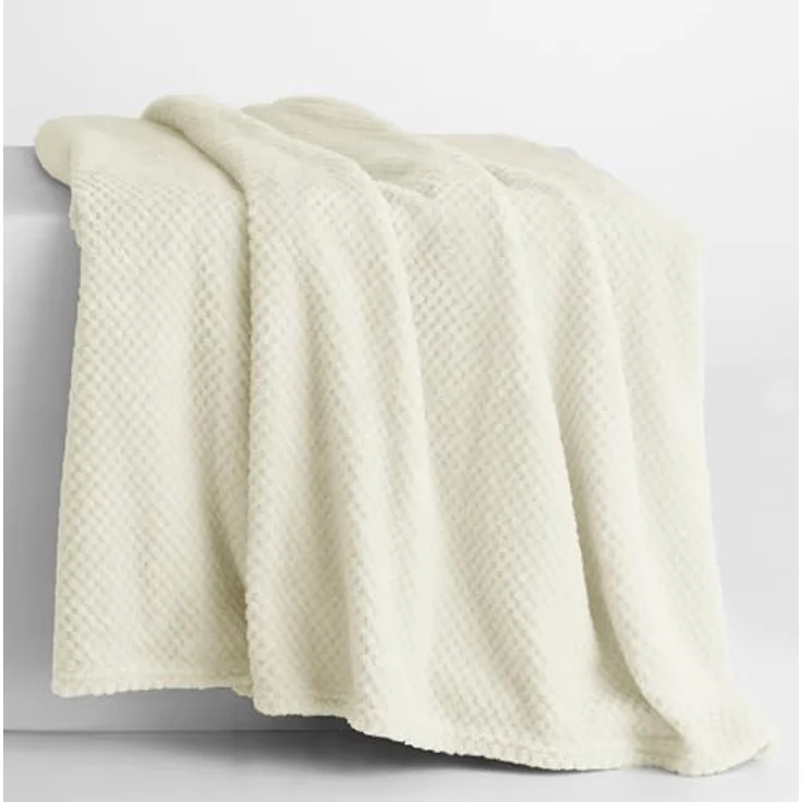 DecoKing Kuscheldecke 70x150 cm Creme Decke Microfaser Wohndecke Tagesdecke Fleece weich sanft kuschelig skandinavischer Stil Ecru Henry – Bild 3